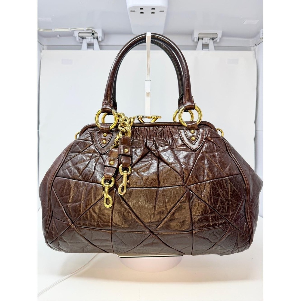 Marc Jacobs Espresso Chocolate Brown Patchwork Quilted Leather Vintage Stam Bag - Picture 6 of 17